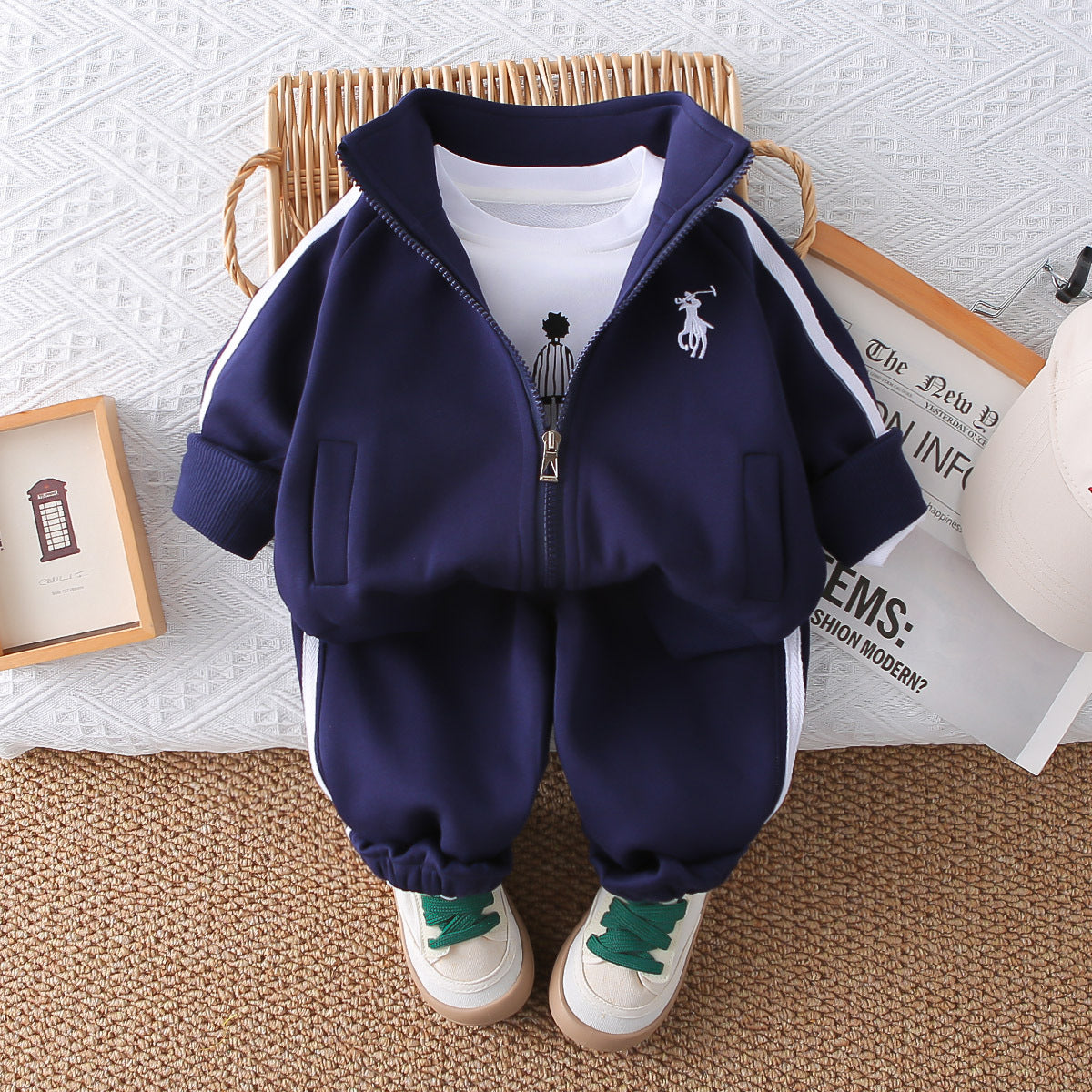 Children's Boys Autumn Clothing Western Style Long Sleeve Three-piece Children's Suit