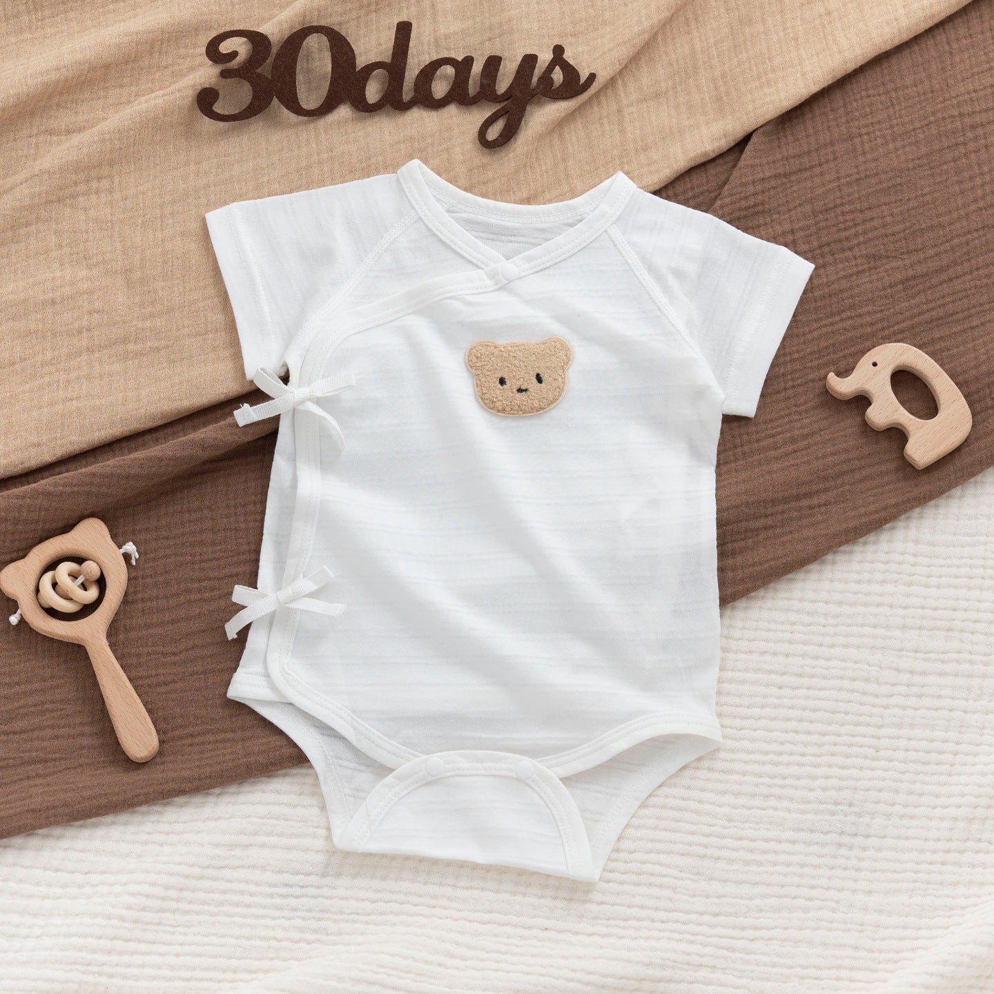 Short Sleeve Cotton Butt Wrap Clothes Months Born Boneless Triangle Jumpsuit, Climbing Suit