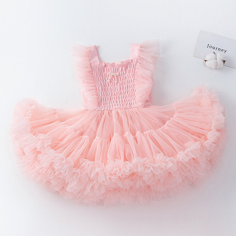 Children's Spring Fashionable Princess Bubble Sleeve Puffy Class Children's Dress