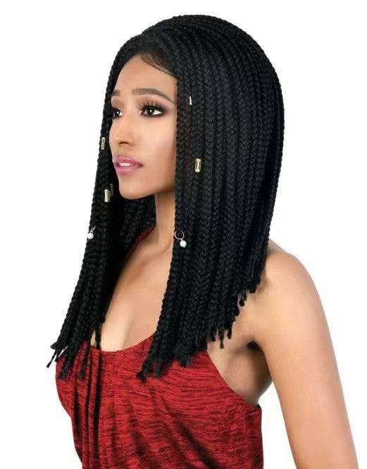 Twist Braid Female Black Crochet Hair Long Straight Wig