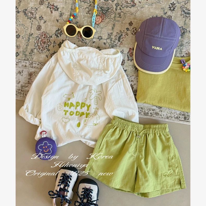 Children's Style Fashionable Clothing Summer Solid Color Sports Sun Protection Children's Pants