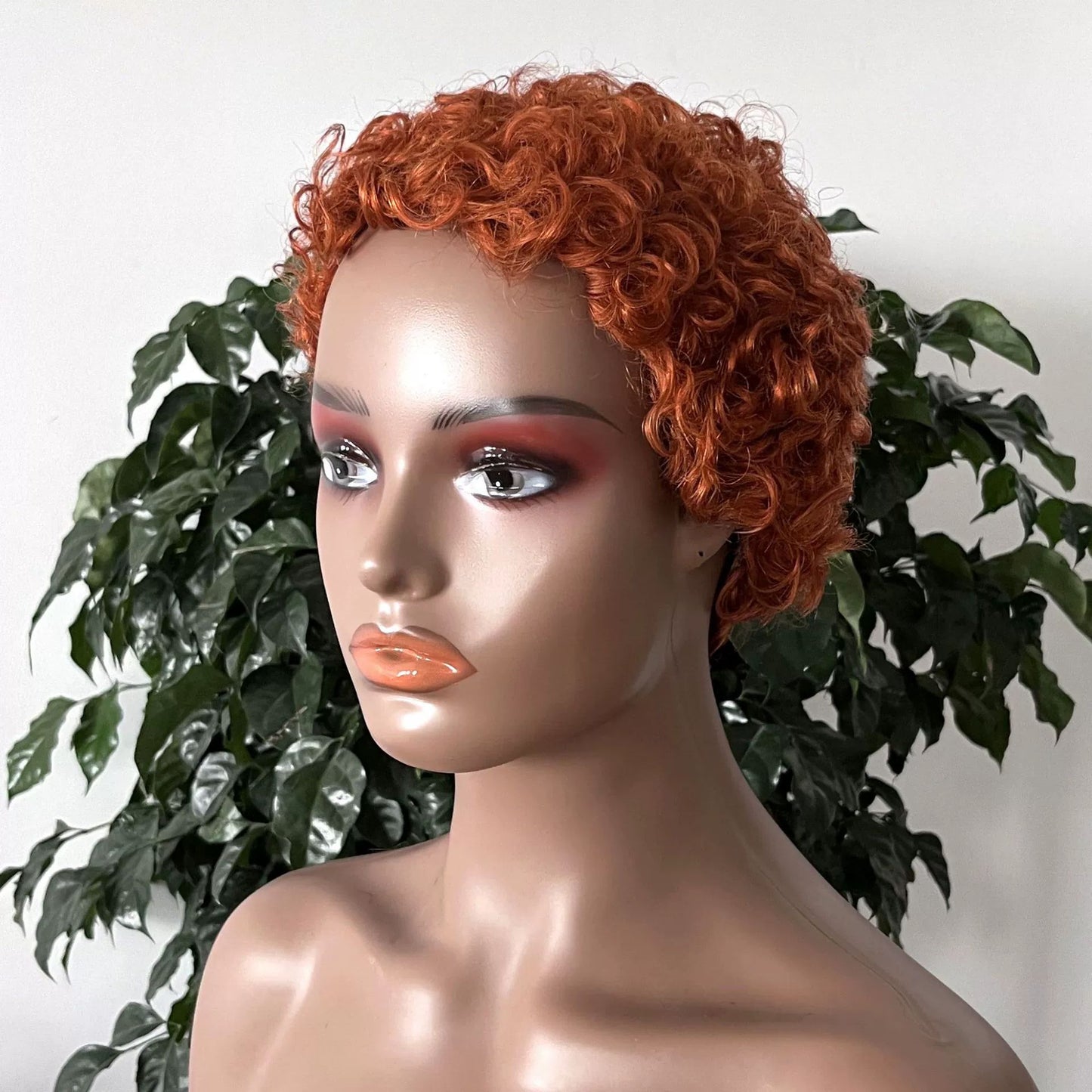 Curls Head Cover African Curly Short Real Hair Wig