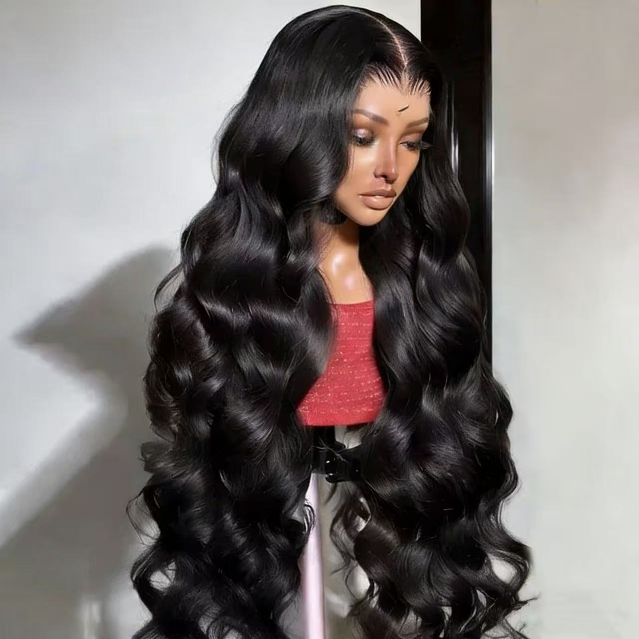 African Black Curly Hair Fashion Lady Natural Wig Long Curls