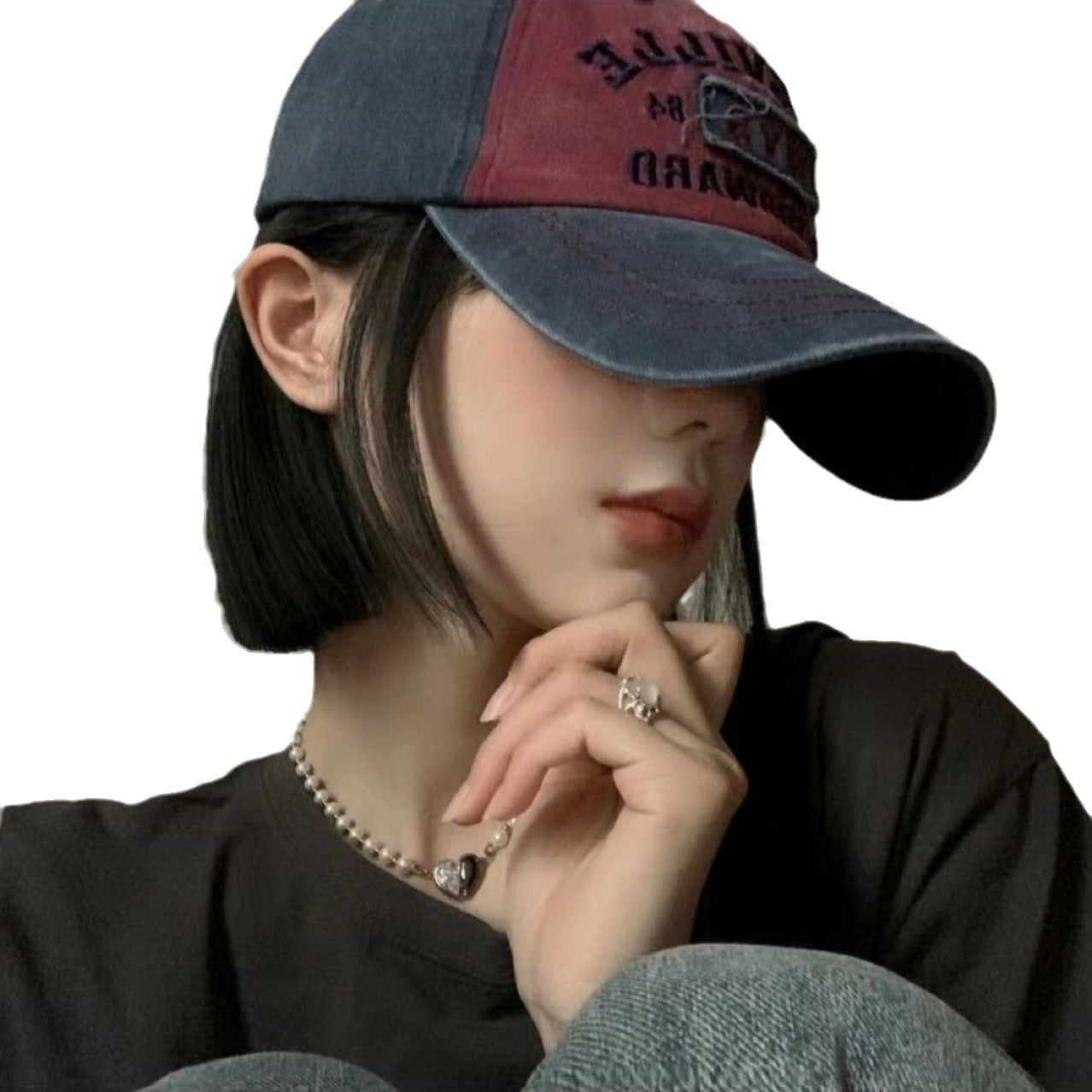 Hat One Female Fashion Natural Realistic Baseball Wig Short Straight Hair