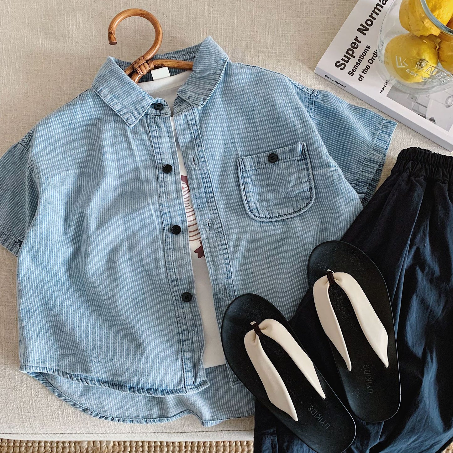 Children's Boy's Cowboy Summer Vertical Stripes Handsome Children's Shirt