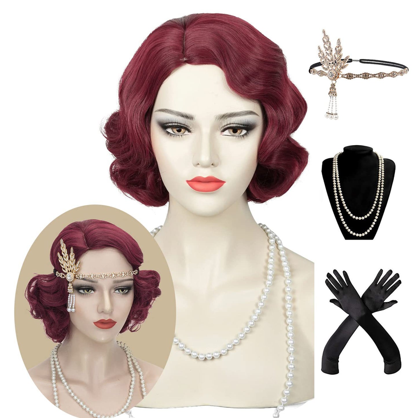 Generation Golden Vintage Water Ripple Simulation Wig Short Curly Hair