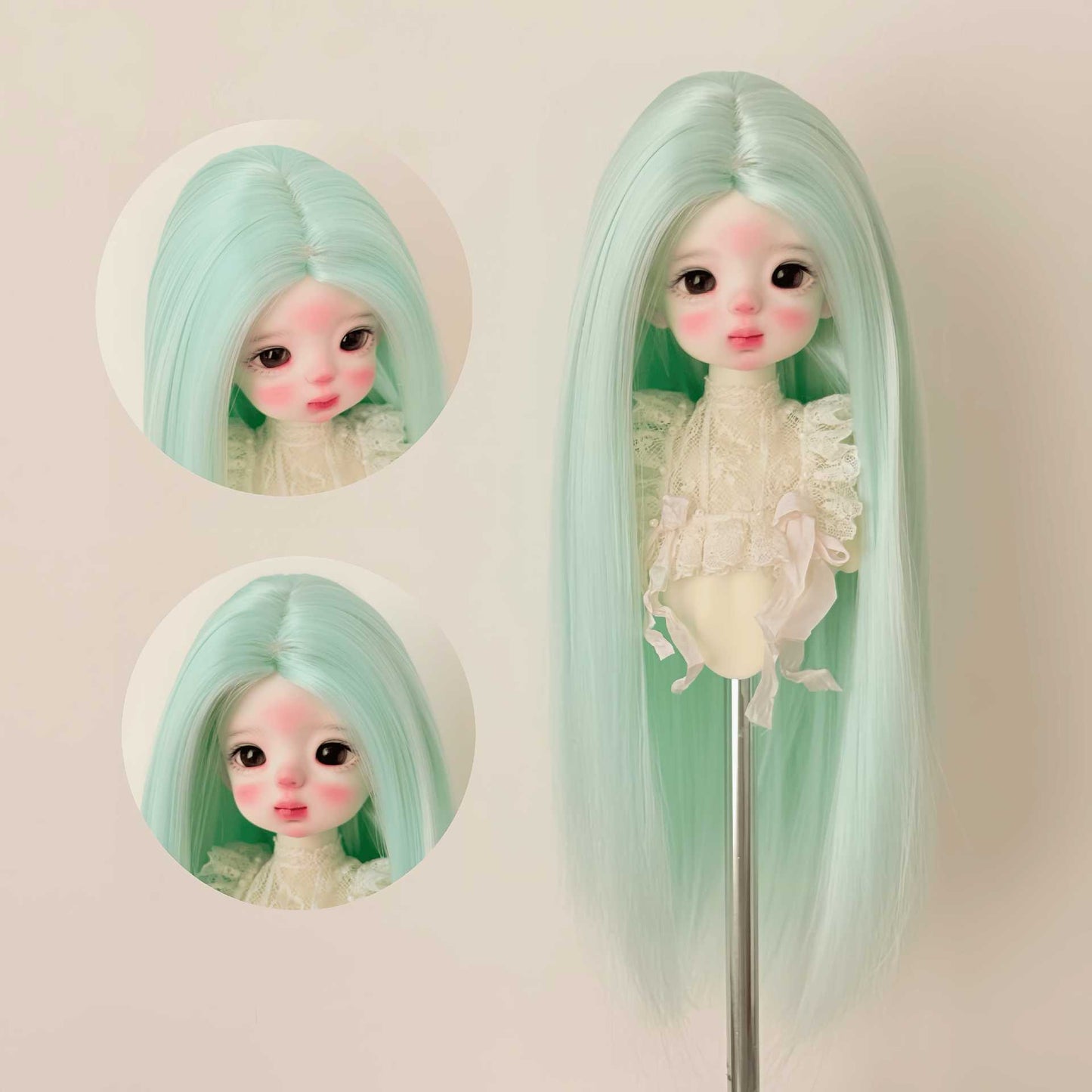 Doll Hair Accessories Blythe Soft Silk Medium Long Straight Dress Cos Wig