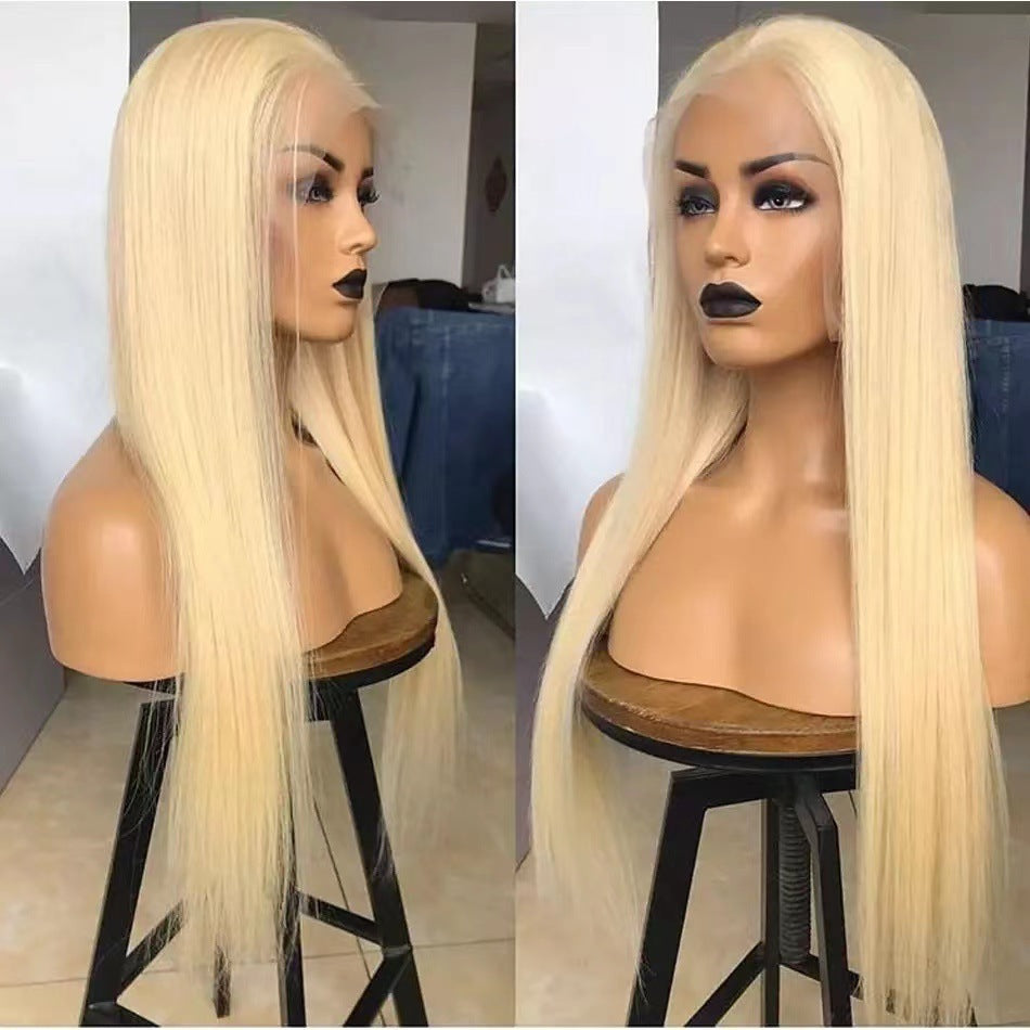 Lace Light Golden Hair African Best Selling Long Straight Wig