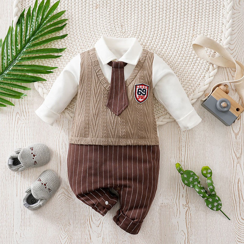 Jumpsuit Gentleman Clothes Long Sleeve Infant Jumpsuit, Climbing Suit