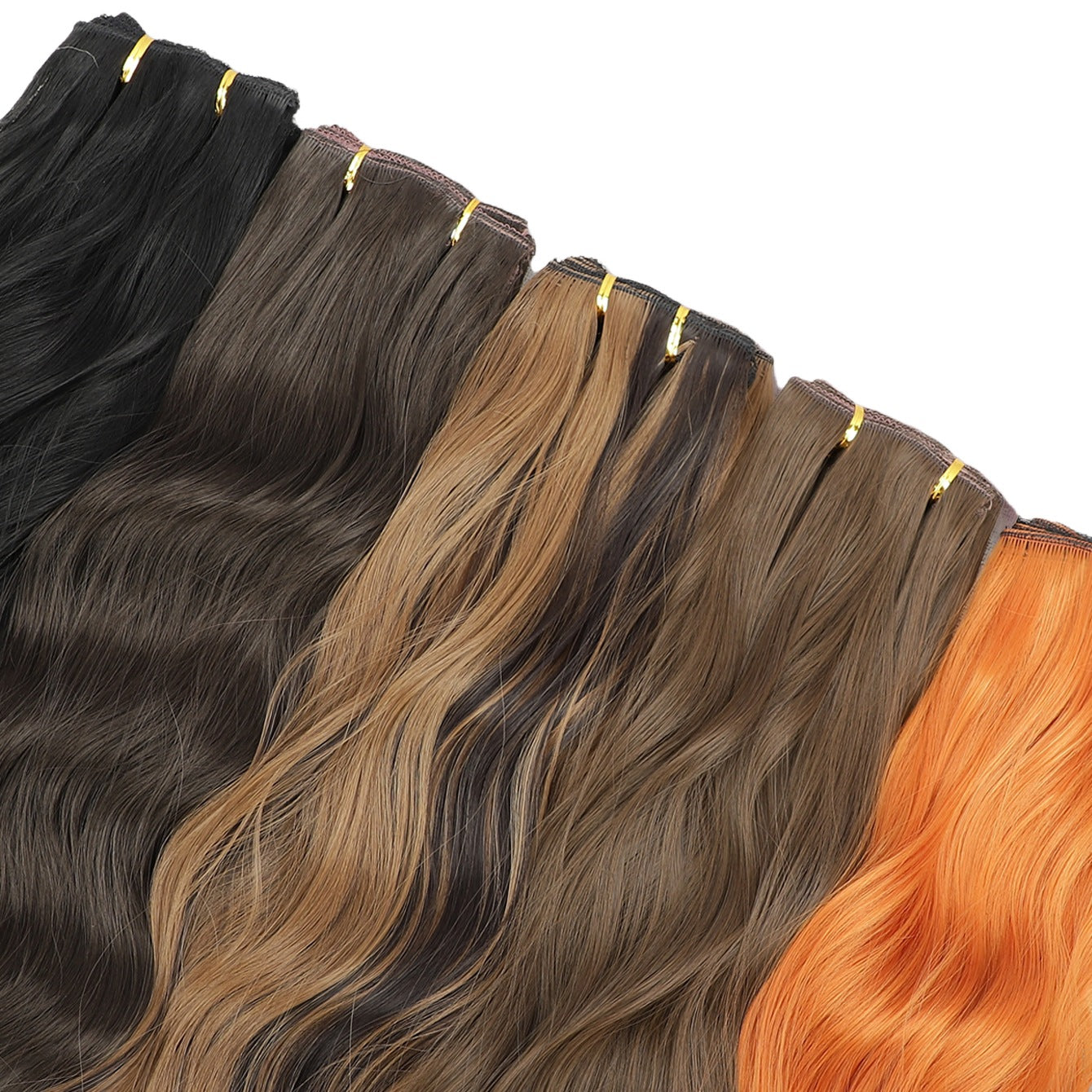 Long Curly Female Set Hairpiece Clip Chemical Fiber Hair Wig