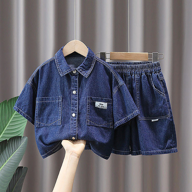 Children's Two-piece Short Sleeve Thin Shirt Shorts Children's Suit