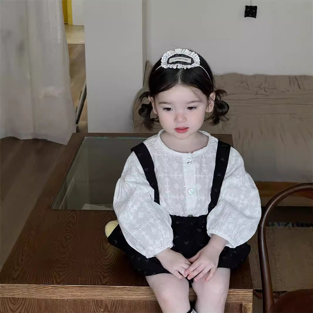 Children's Korean Style Clothing Clothes Doll Shirt Strap Bag Fart Blouse Children's Suit