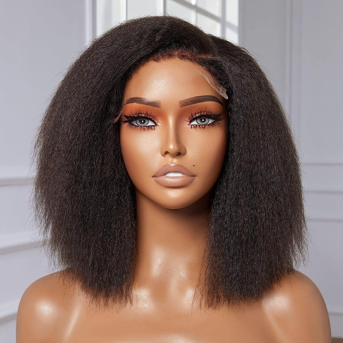 Women's Black Split Fluffy Natural Synthetic Wigs Wig Short Straight Hair