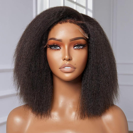 Women's Black Split Fluffy Natural Synthetic Wigs Wig Short Straight Hair
