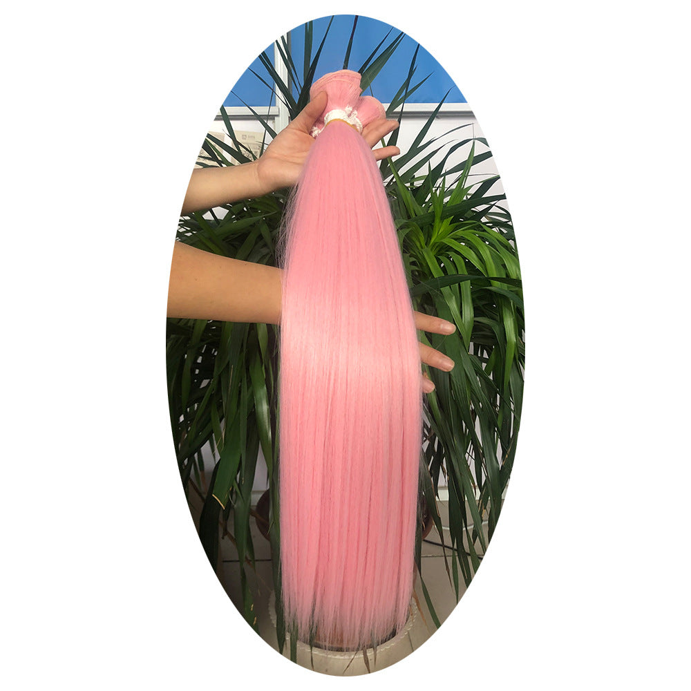 Women's Chemical Fiber African Hair Band Weft Long Straight Wig