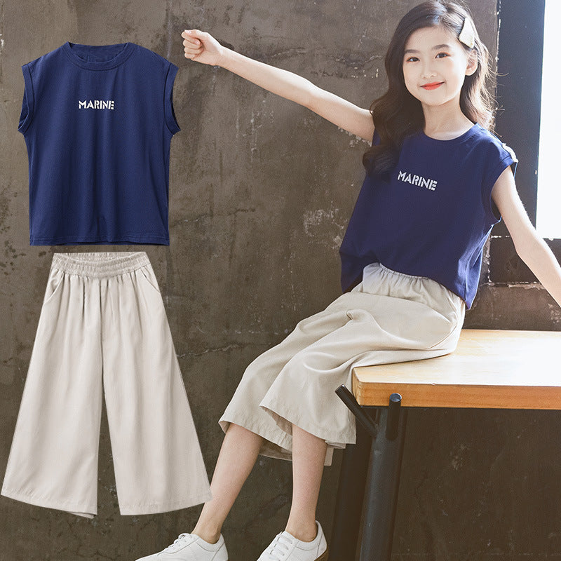 Children's Clothing Summer Pants Korean Style Small Teen Two-piece Casual Children's Suit