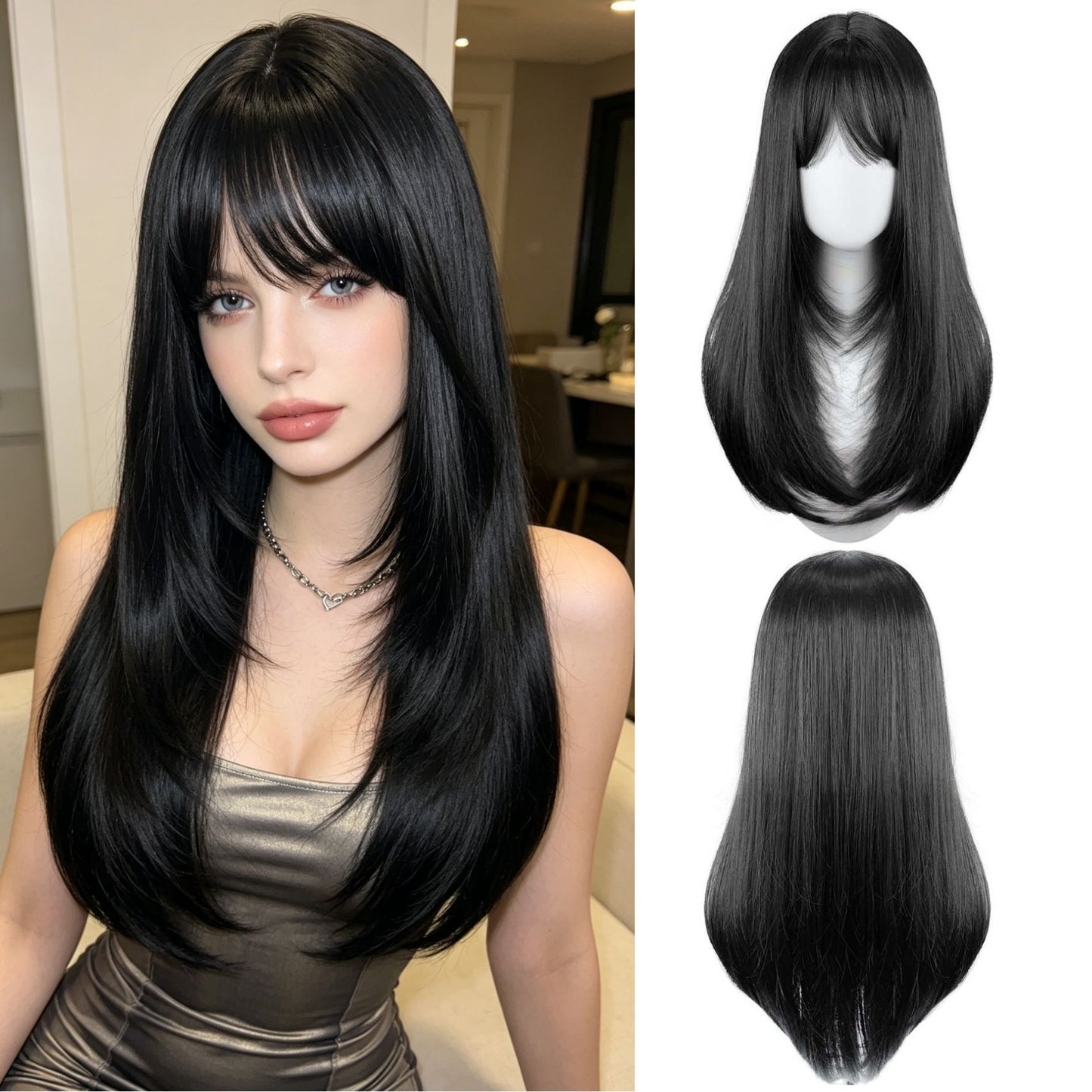 Korean Style High Level Hair Seamless Long Straight Wig