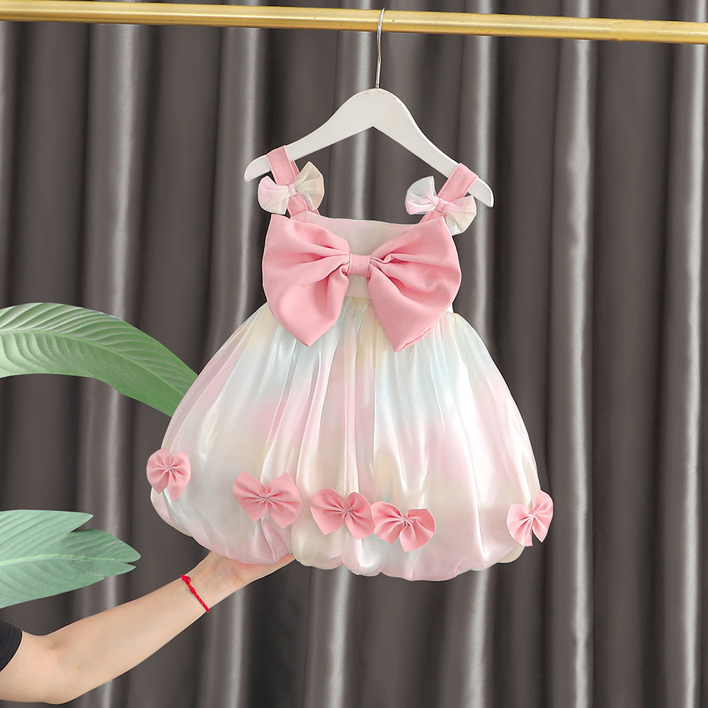 Children's Summer Western Style Straps Floral Skirt Children's Dress