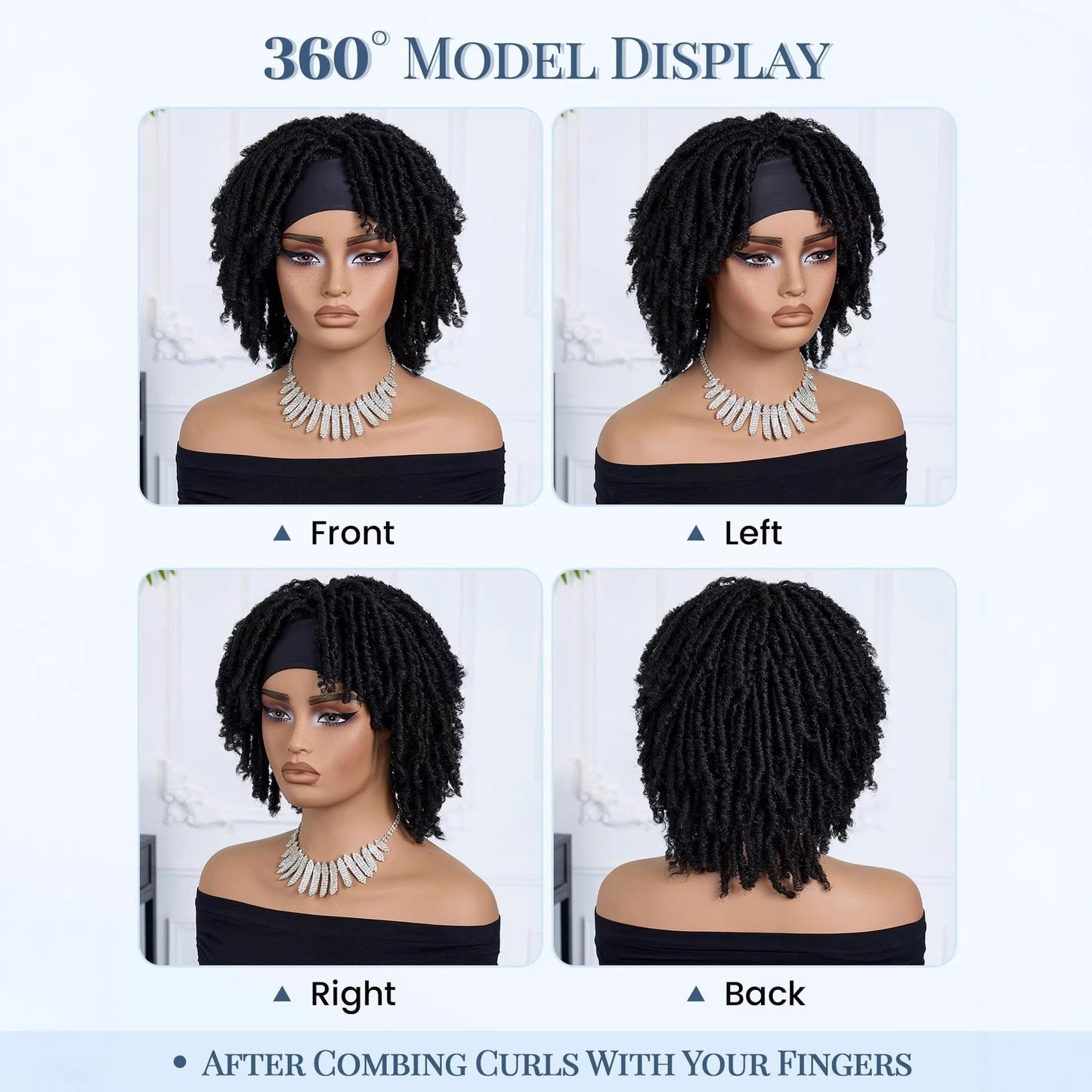 Women's Wigs With Small Curly Hair Tube Curved Hollow Curler Ice Wig Long Curls