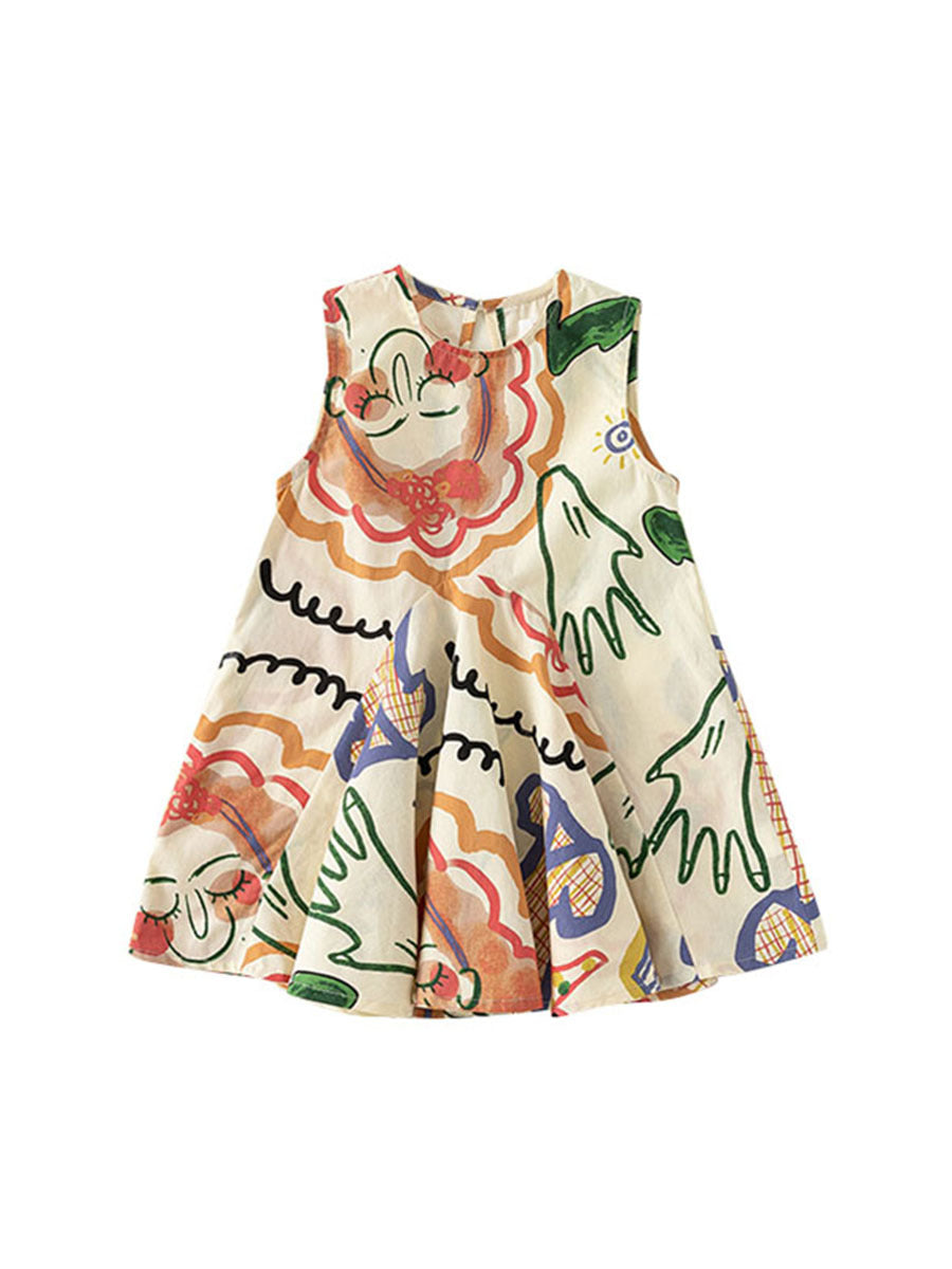 Children's Clothing Summer Sleeveless Personalized Iti A- Line Children's Dress