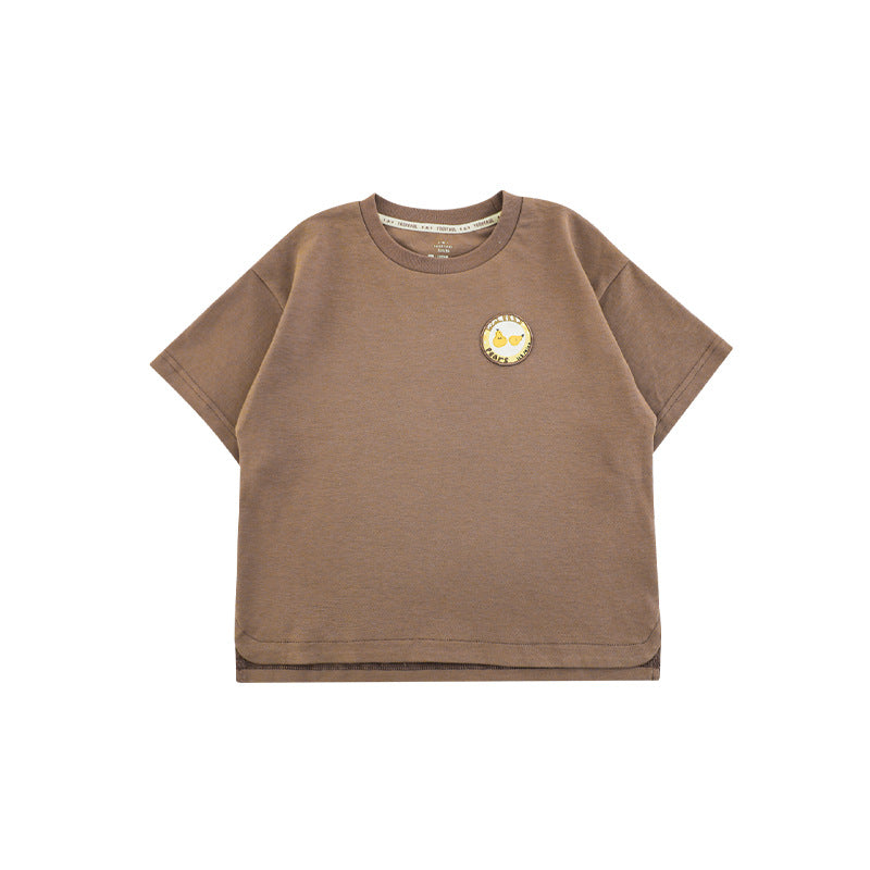 Wu Boy's Summer Fruit Short-sleeved Round Neck Loose Casual Children's T-shirt
