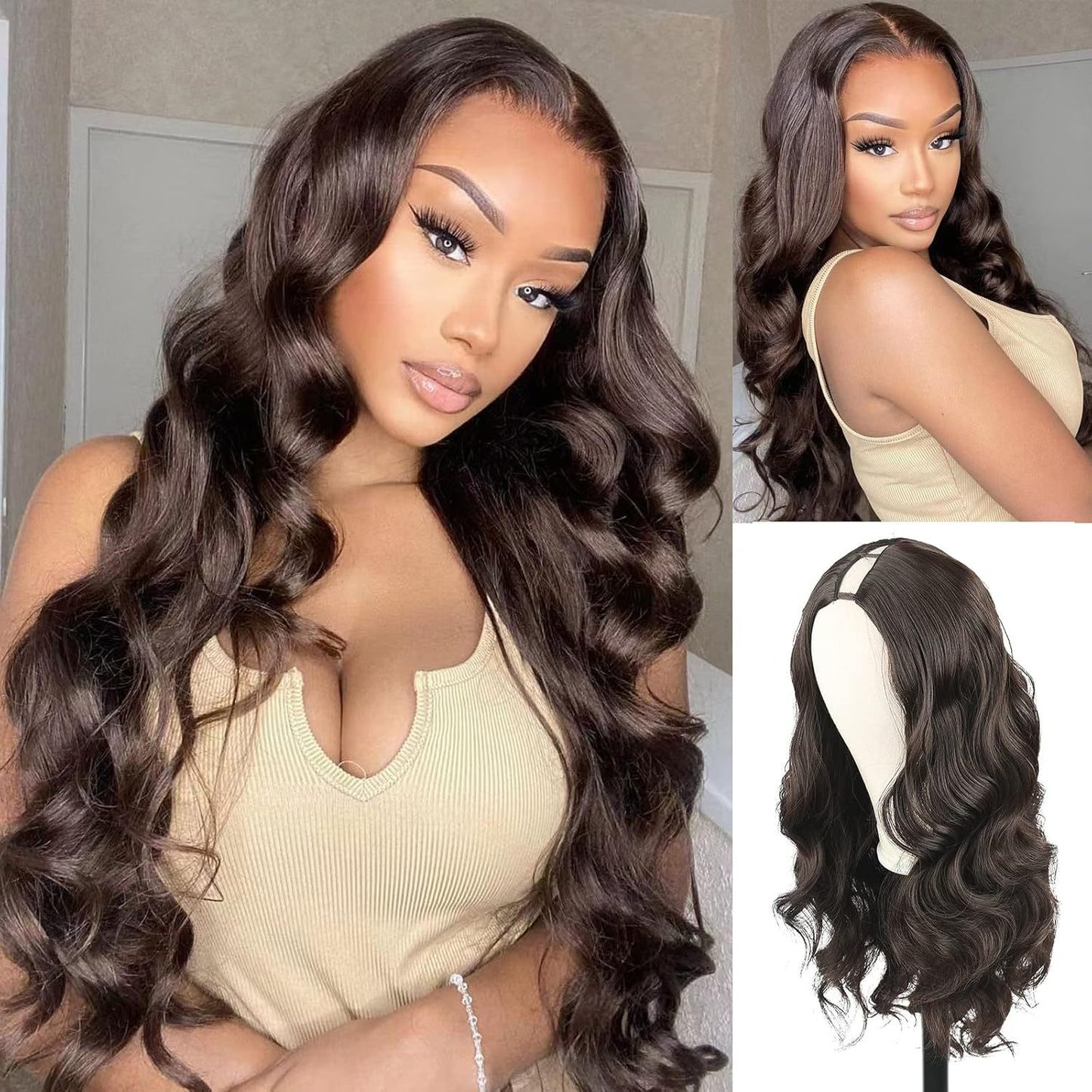 Women's Fashion Chemical Fiber Set Big Wave Long Curly Hair Half Wig