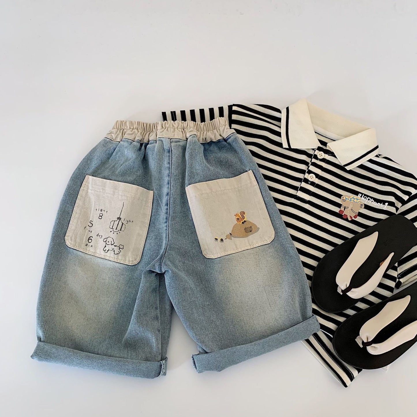 Children's Denim Summer Boys Solid Color Loose Shorts Children's Pants