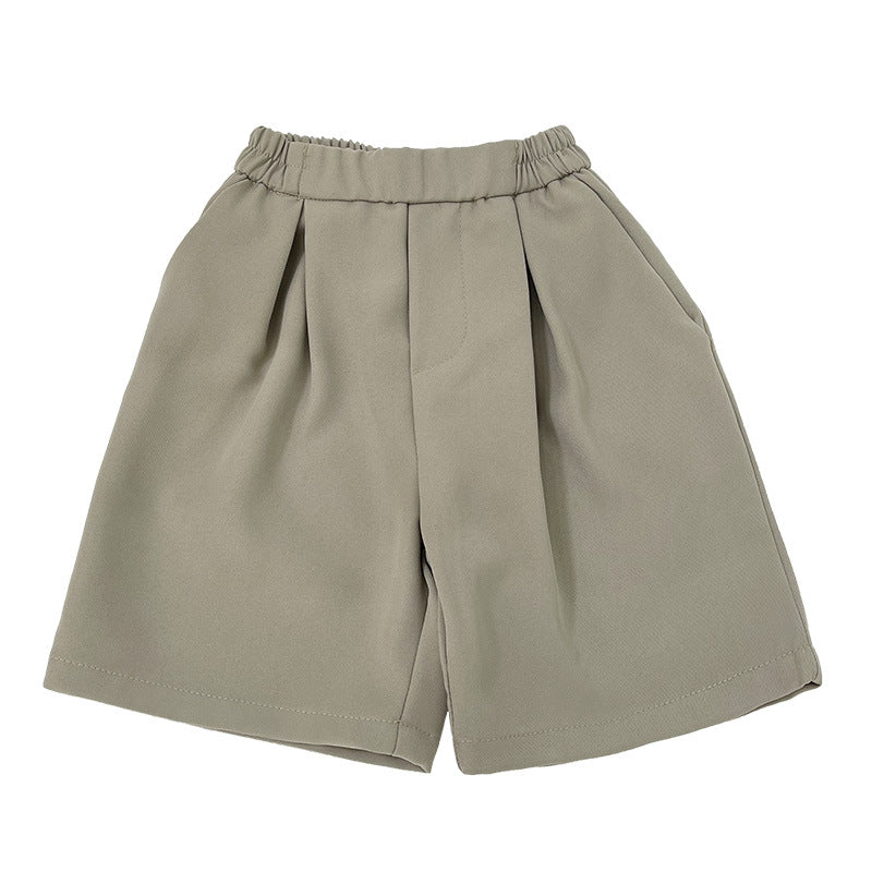 Children's Korean Shorts Boys Elastic Waist Pure Color Suit Children's Pants