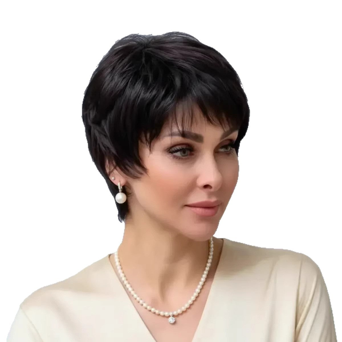 Women's Fashion Side Bangs Chemical Fiber Wig Short Curly Hair