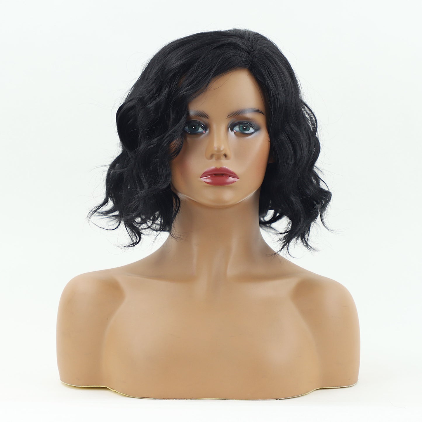 Cool Women's Dyed Mid-length Curly Hair Wig Long Curls
