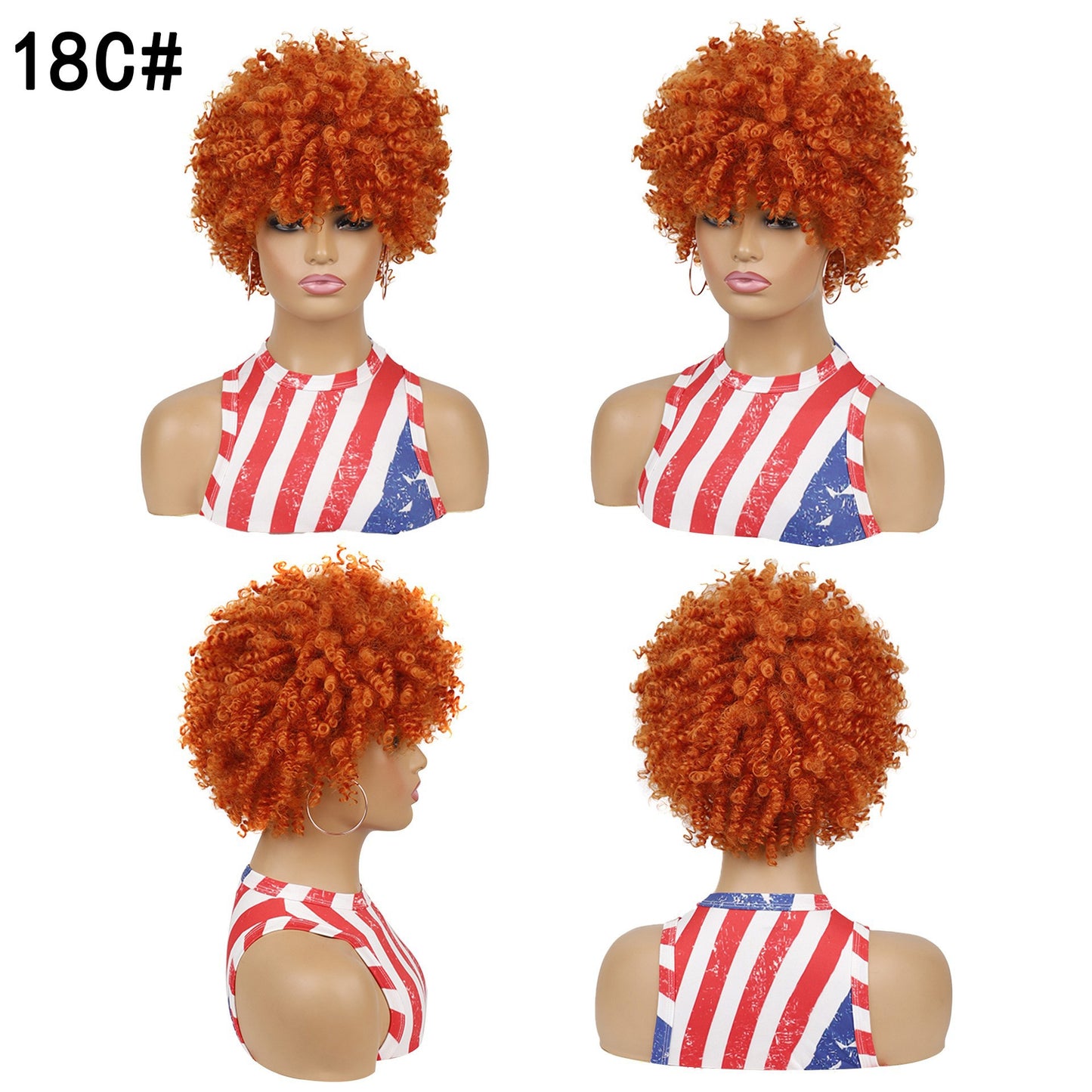 Winkle Head Cover Fluffy Afro African Popular Wig Short Curly Hair