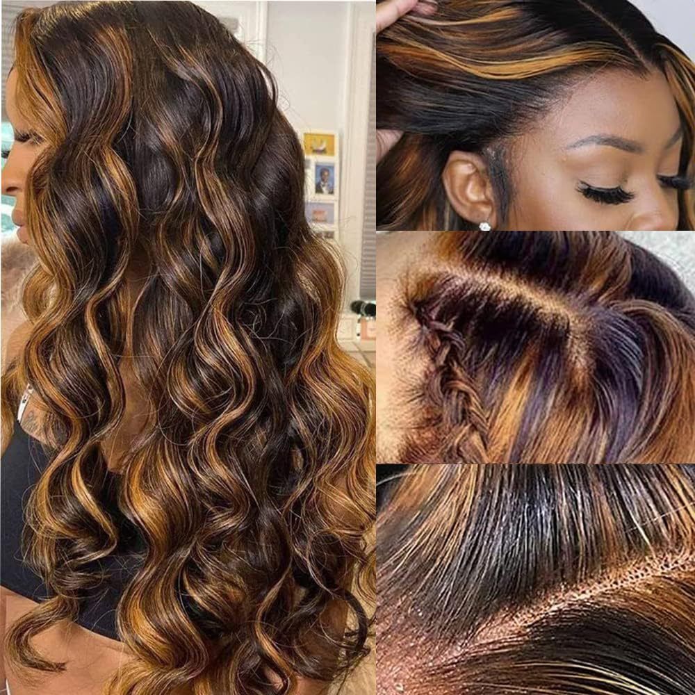 Female Piano Color Medium Curly Hair Big Wave Synthetic Wig Long Curls