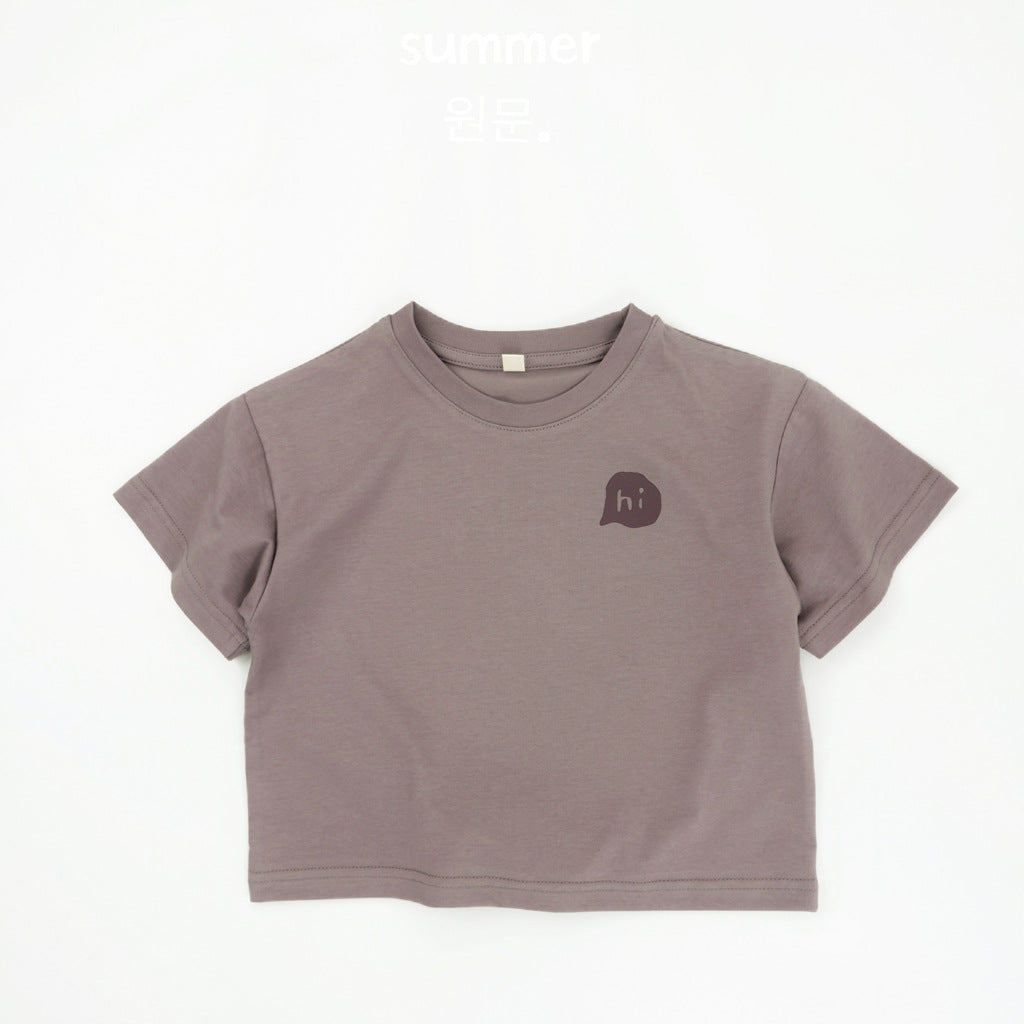 Children's Clothes For Boys Korean Style Fresh Letters Half Sleeve Shirt Children's T-shirt