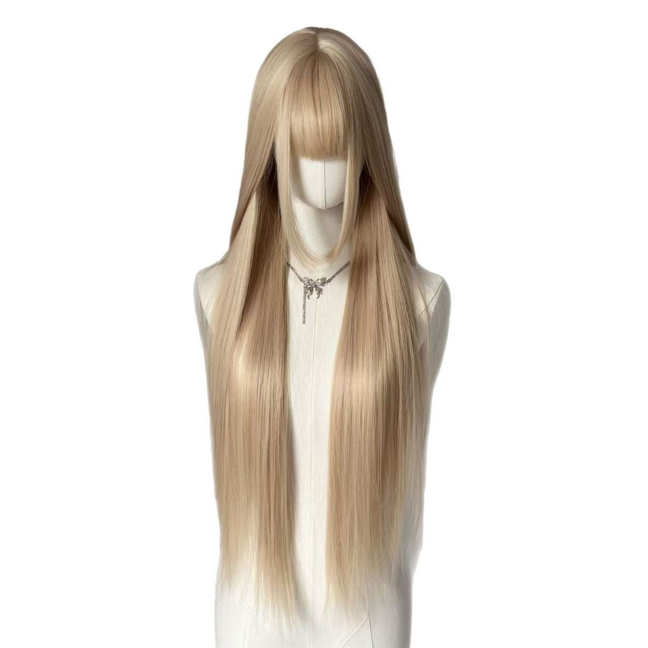 Women's For With Sideburns Bangs Light Team Long Straight Wig