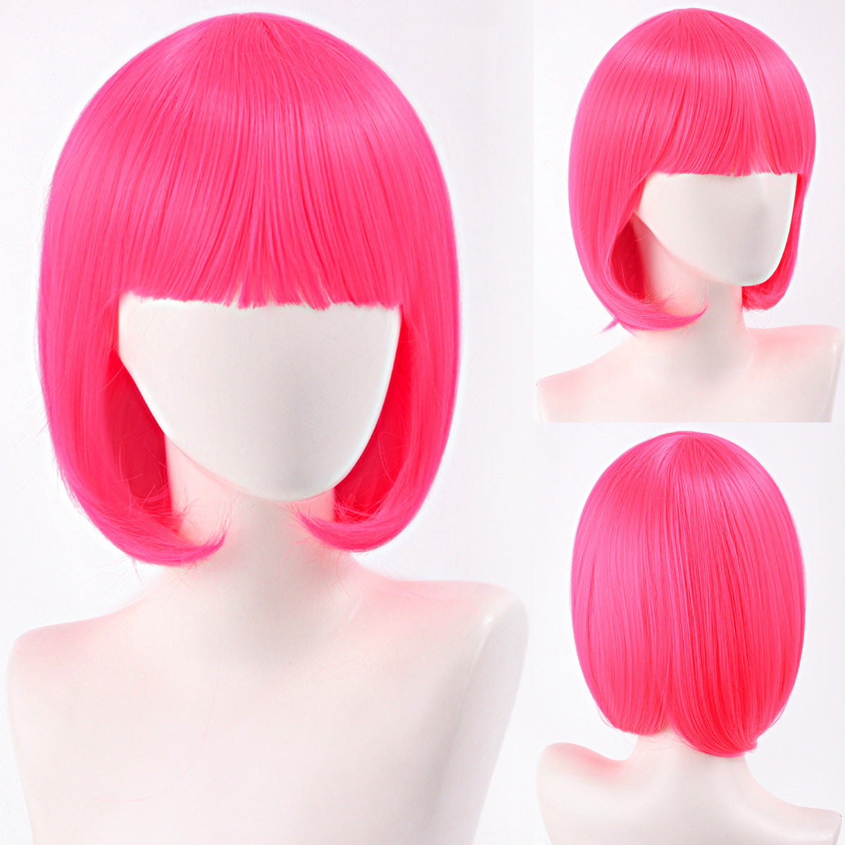 Green Gray Beige Black Red Pink Bangs Anime Nightclub Female Cos Wig