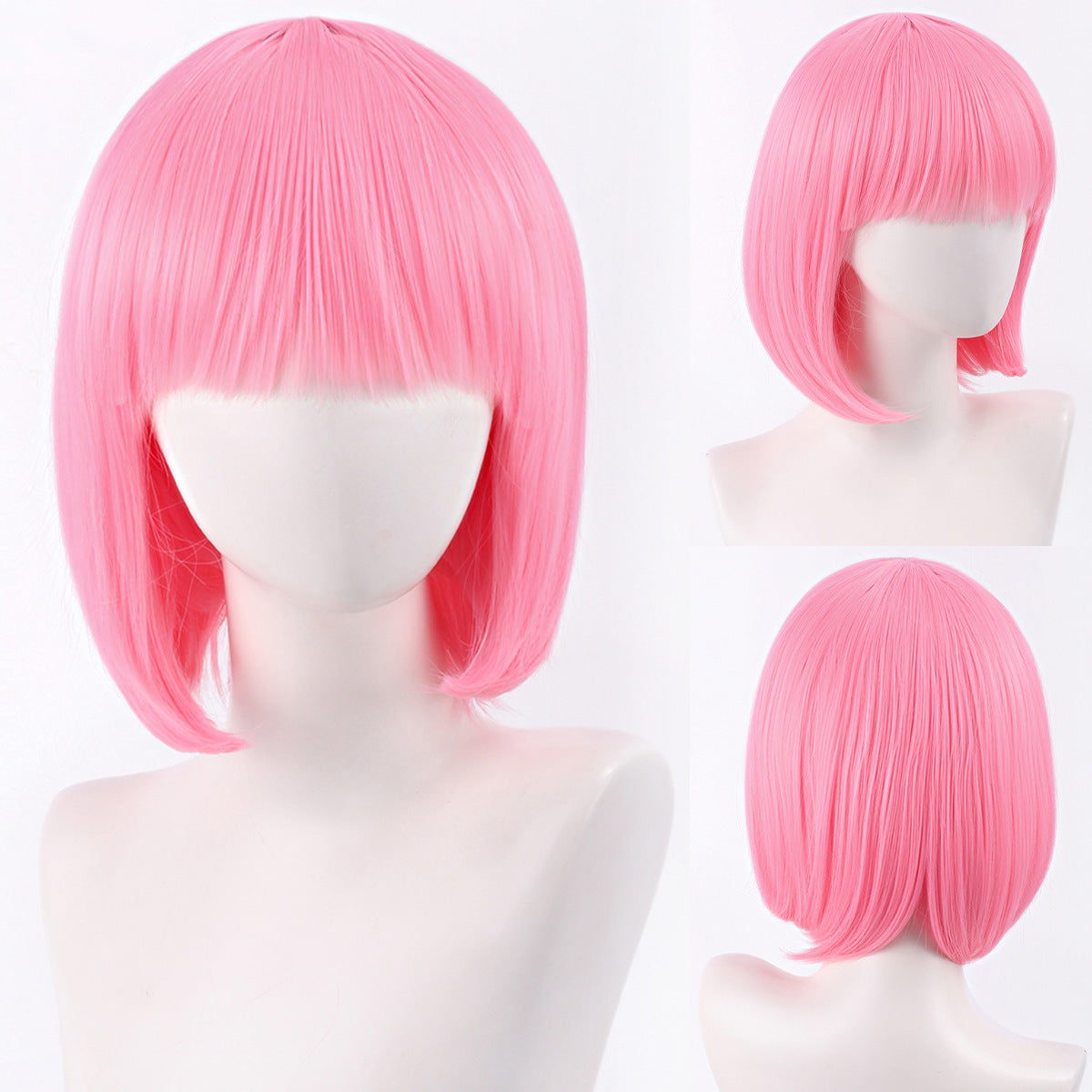 Green Gray Beige Black Red Pink Bangs Anime Nightclub Female Cos Wig