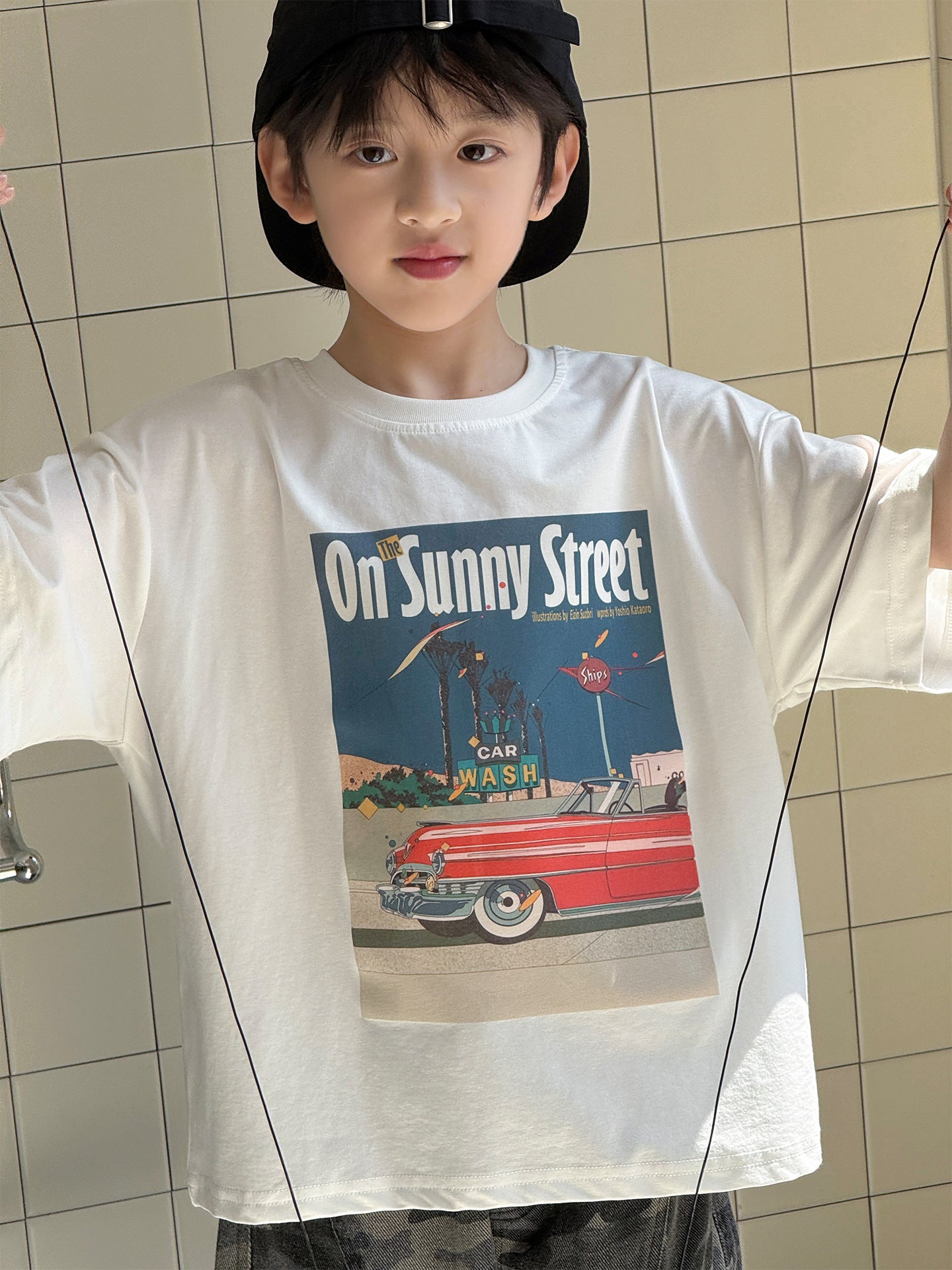 Children's American Printed Short-sleeved Casual Loose Tide Children's T-shirt