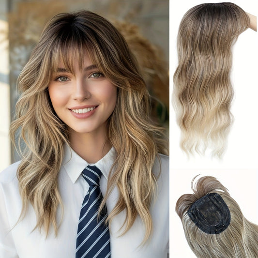 Need To Wear Hair Black Gold Gradient Female Straight Top Wig Long Curls