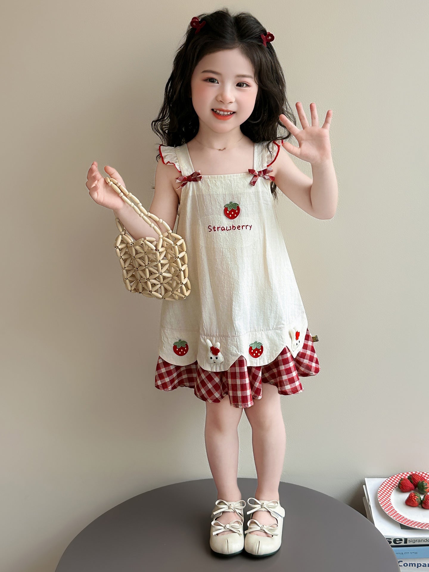 Children's Summer Sweet Strap Strawberry Princess Children's Dress