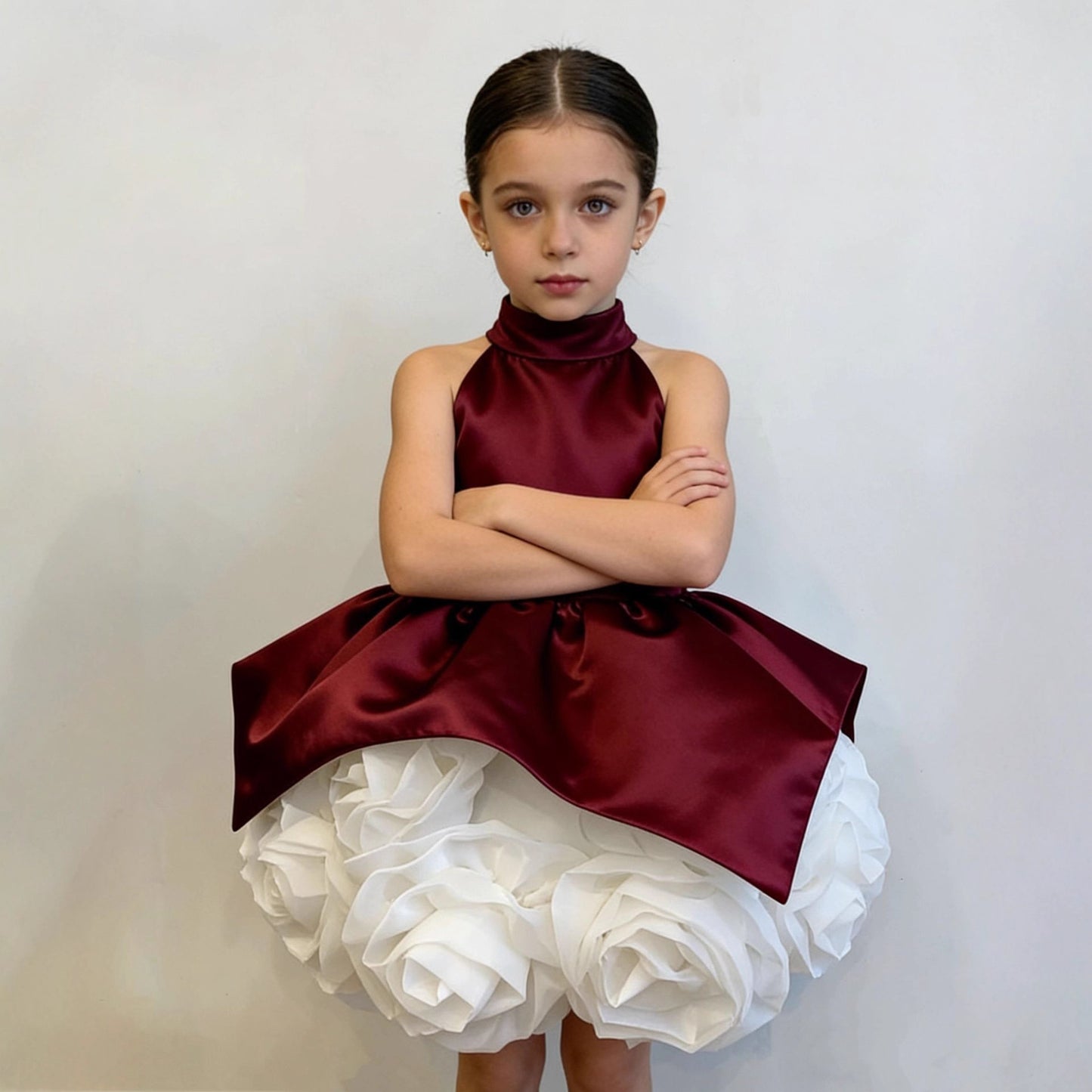 Children's Satin Sleeveless Halter Pettiskirt Party Birthday Children's Dress