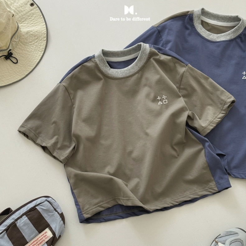 Size Roll Standard Boys Breathable Stitching Children's T-shirt