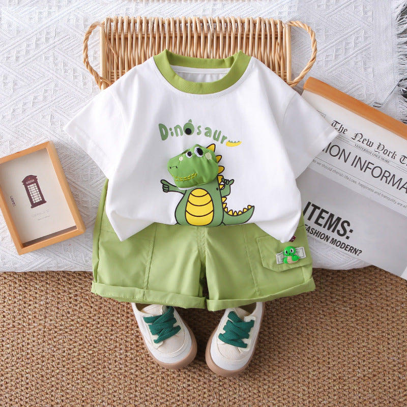 Children's Boys Summer Cartoon Short-sleeved Two-piece Fashionable Children's Suit