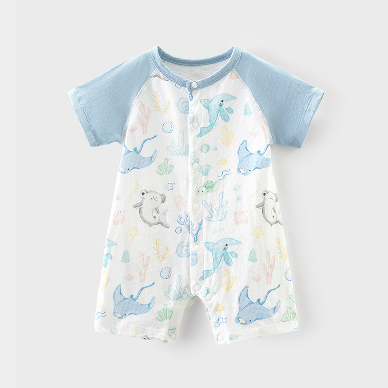Cotton Short Sleeve Rompers Born Clothes Romper Jumpsuit Jumpsuit, Climbing Suit