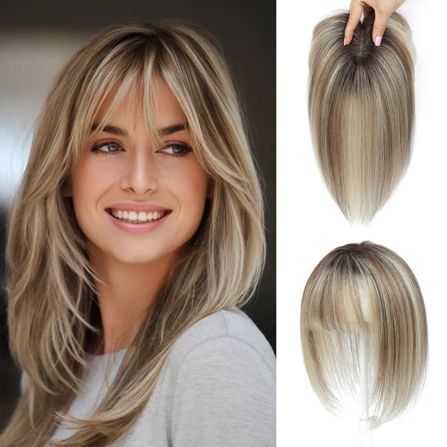 Human Supplementing Piece Female Cover Thinning Real Hair Wig