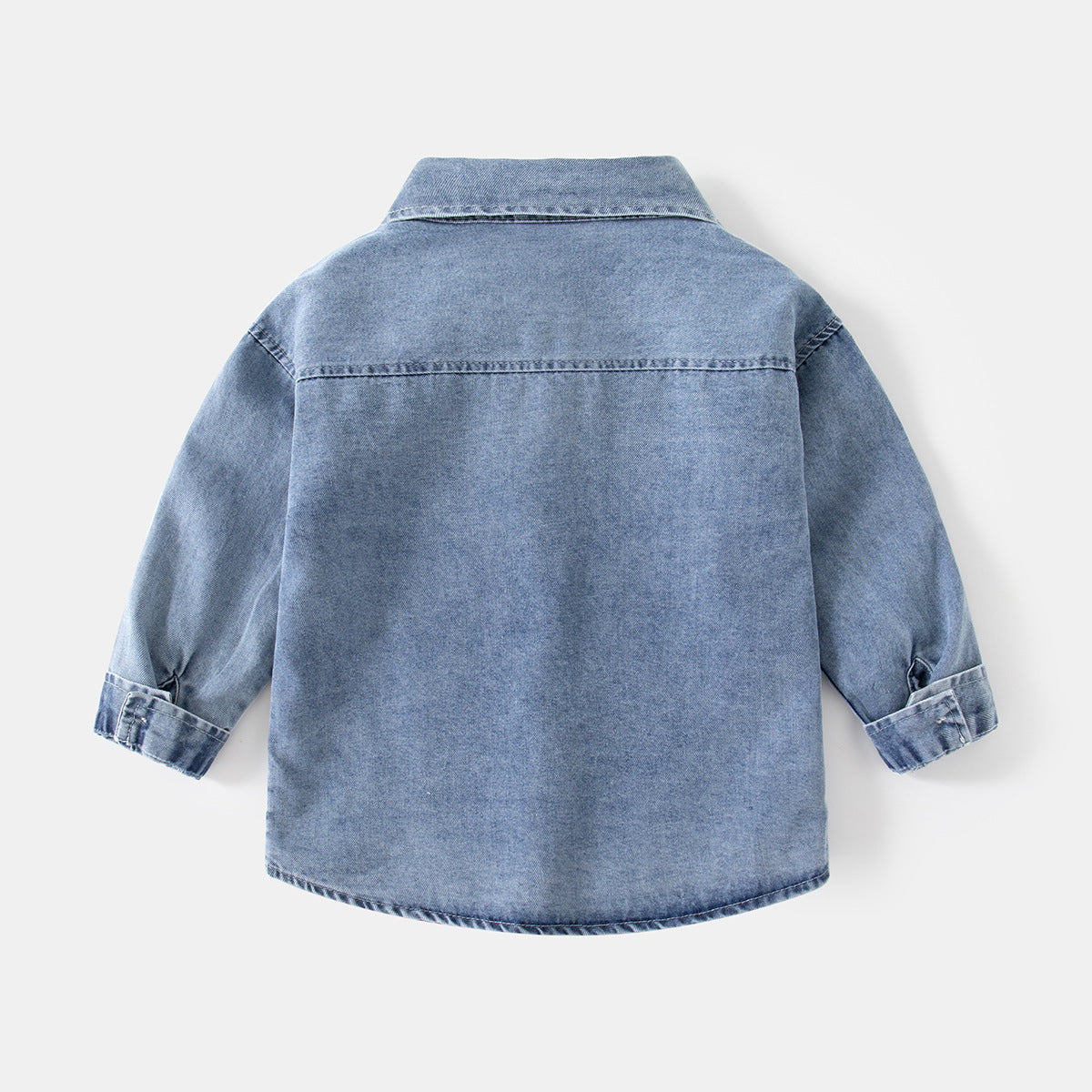 Children's Trendy Denim Long-sleeved Lapel Small Pocket Casual Autumn Children's Shirt