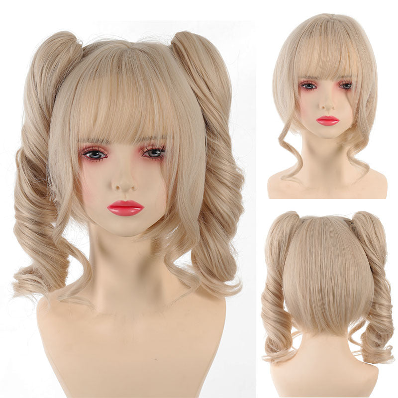 Women's Double Ponytail Jaws Clamp Roman Volume Daily Curly Hair Wig Long Curls