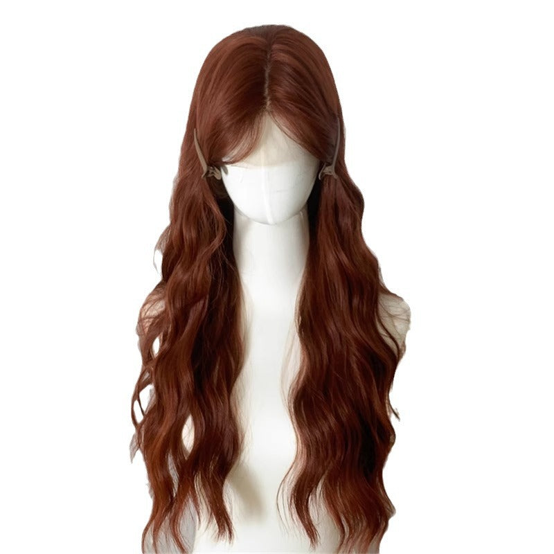 Forehead Lace Hand Crochet Water Ripple Curly Wig Long Curls