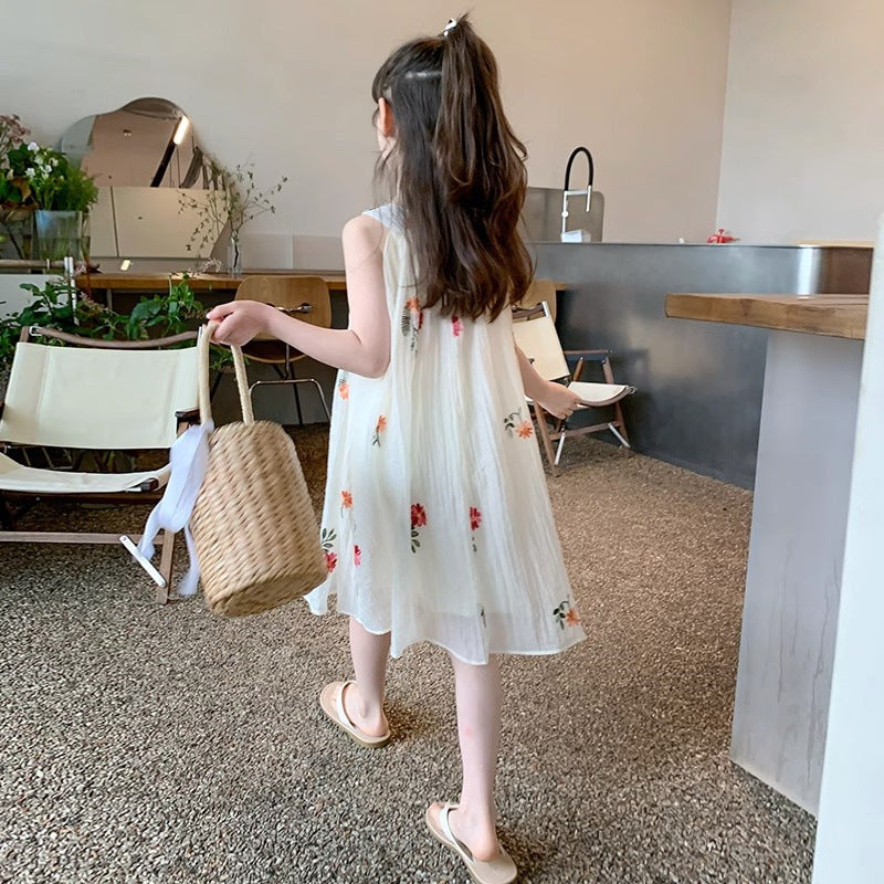 Children's Summer Fashionable Vest Skirt Gauze Clothing Children's Dress