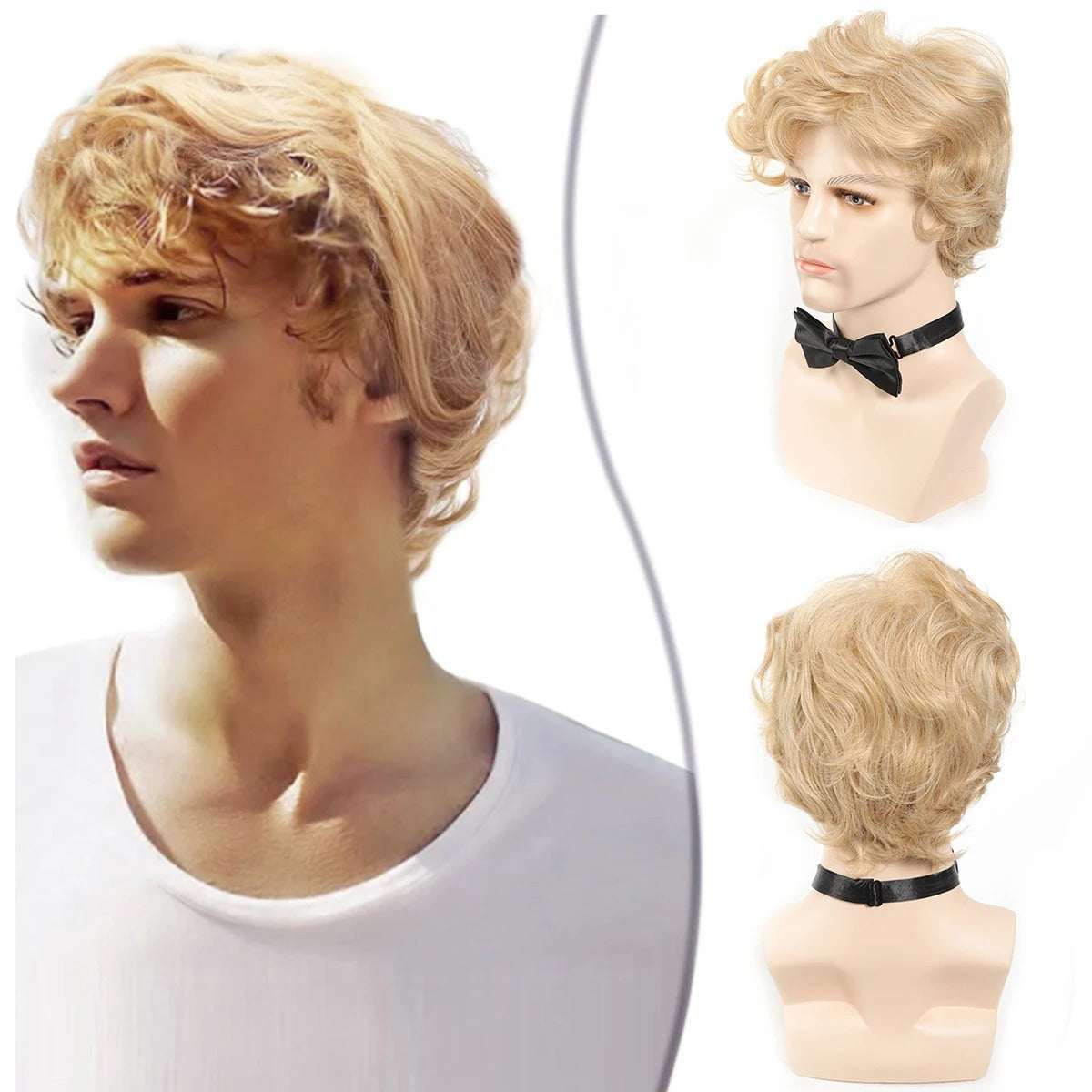 Men's Short Curly Fluffy Natural Mechanism Chemical Other Wig