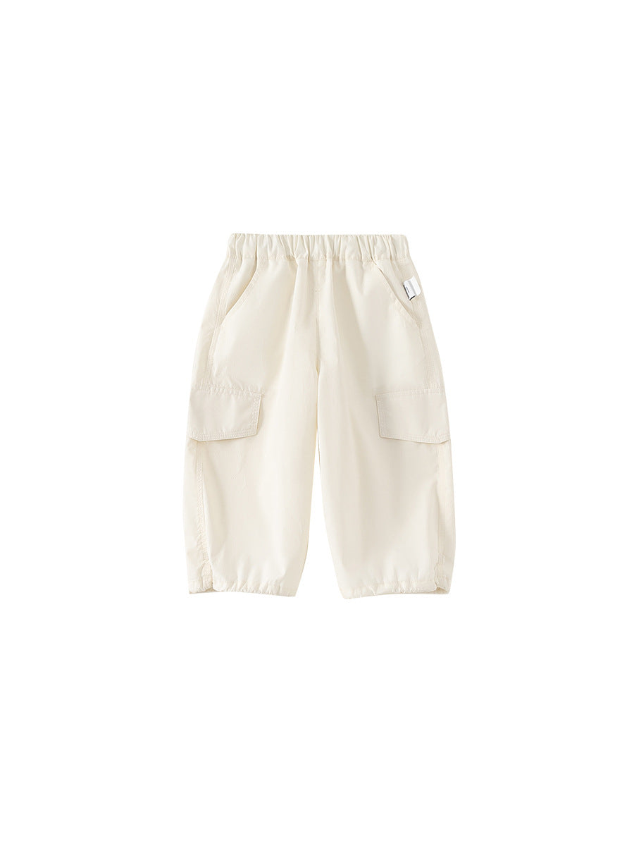 Children's Clothing Solid Color Overalls Summer Thin Children's Pants